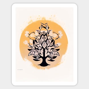 Japanese Art - Gold Tree Sticker